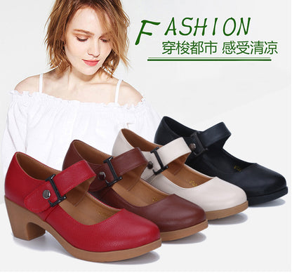 Factory direct sales dance shoes wholesale round head modern square dance shoes ladies mother shoes cross-border products 2025