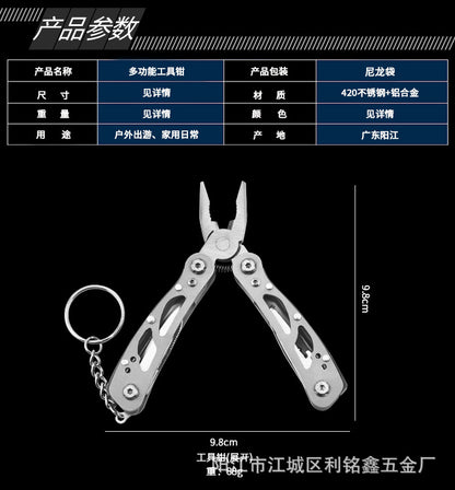 Stainless steel multi-function tool pliers mini folding portable outdoor travel tool pliers combination knife multi-purpose