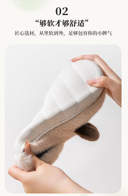 Cixi Cotton Slippers for Women, Spring, Autumn and Winter Home Use, Indoor Non-Slip Couple Home Warm Winter Plush Men's Slippers