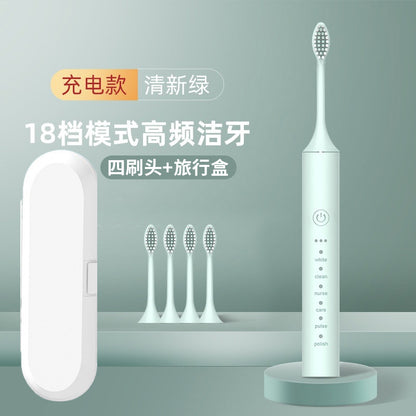 Factory wholesale soft bristle toothbrush flusher portable adult children universal ultrasonic electric toothbrush charging