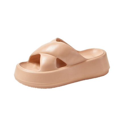 Thick-Soled Sandals for Women's Outer Wear, Fashionable 2024 Summer New Style, Two-Wear Beach Sandals with Holes in the Shoes