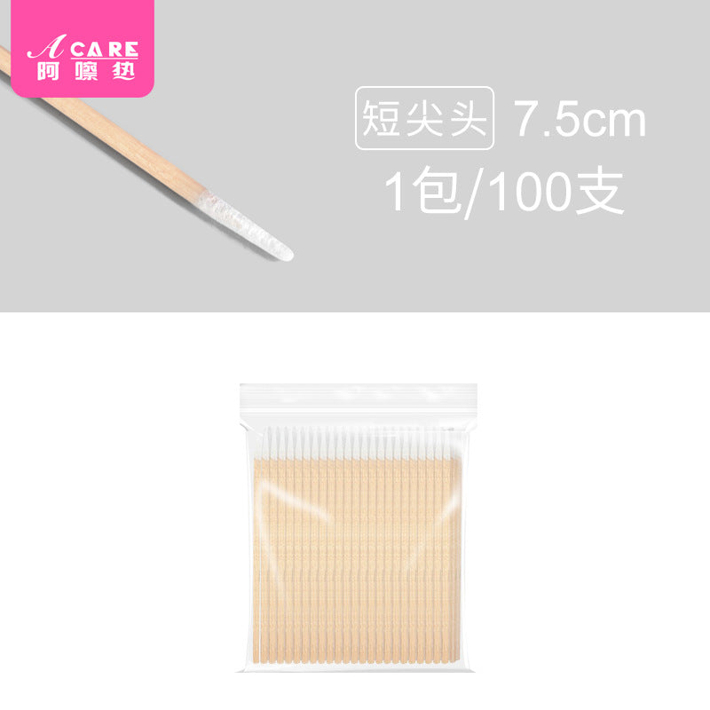 Free Shipping/Cotton Swabs/Tattoo Embroidery A1P20 - Pointed Single/Double-Ended Cotton Sticks for Makeup Removal, Wooden Sticks for Teeth
