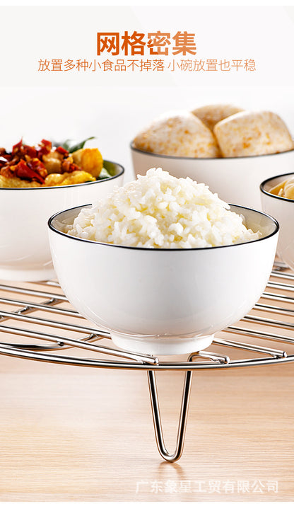 Multifunctional Stainless Steel Steaming Rack Household Water-proof Electric Rice Cooker Pressure Cooker with Steaming Vegetable Rack Small Diameter Steaming Cage Rack