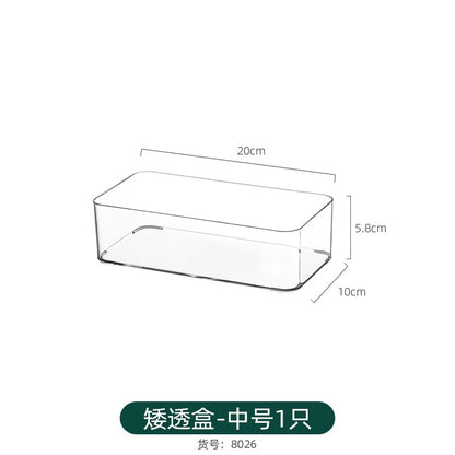 Multi-size Transparent Refrigerator Storage Box Snacks and Sundries Storage Box Cosmetic Finishing Multifunctional Transparent Superposable