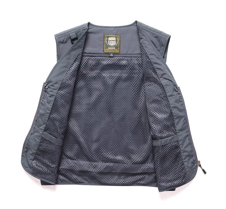 Four Seasons Photography Tooling Multi-Pocket Quick-Dry Vest Safety Waistcoat Logo Printing Men's and Women's Wear