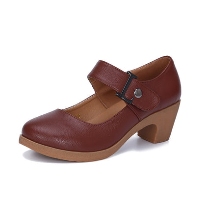 Factory direct sales dance shoes wholesale round head modern square dance shoes ladies mother shoes cross-border products 2025