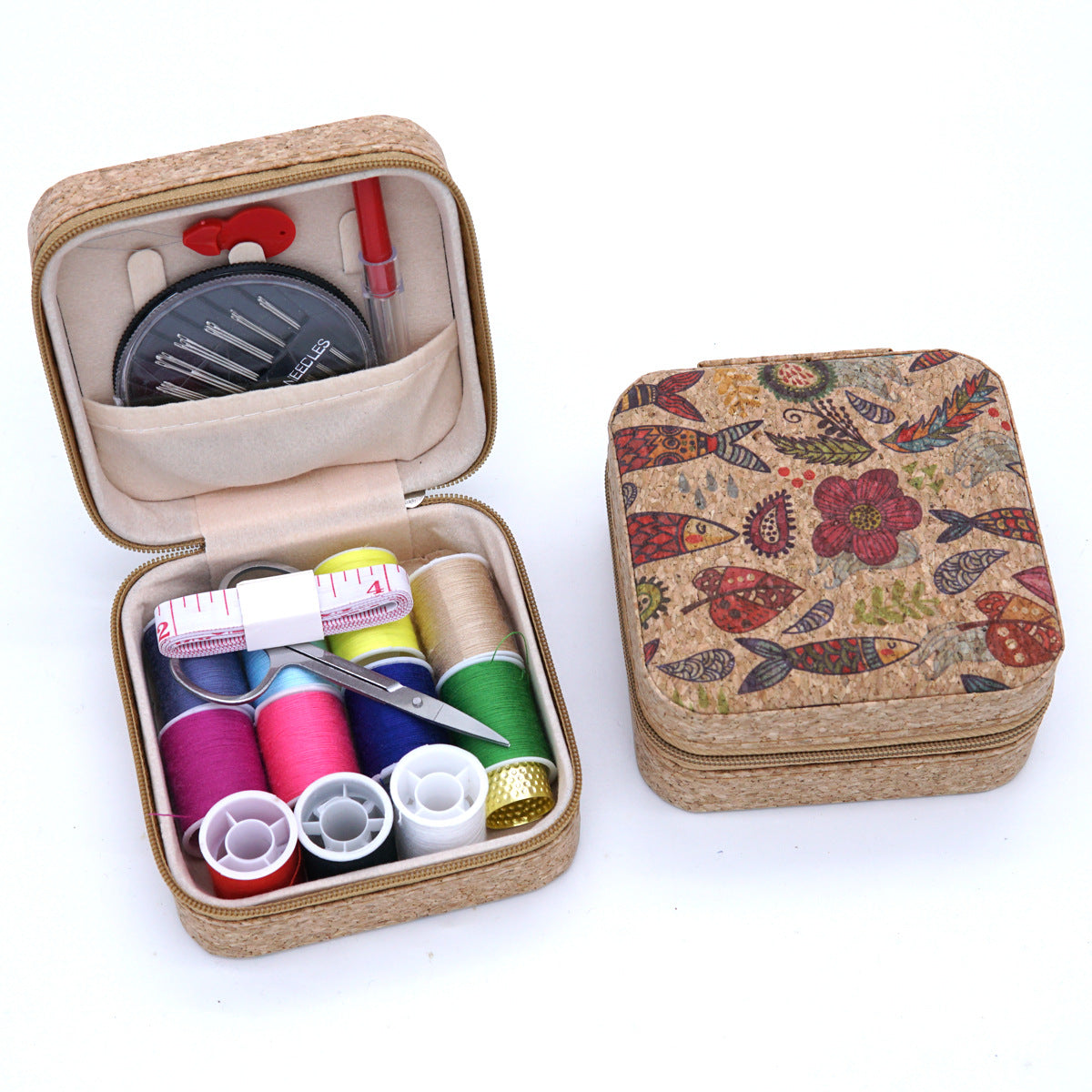 Amazon Cross-Border Household Practical Portable Multi-Functional Retro Sewing Box Sewing Kit Sewing Hand Sewing Set Tool