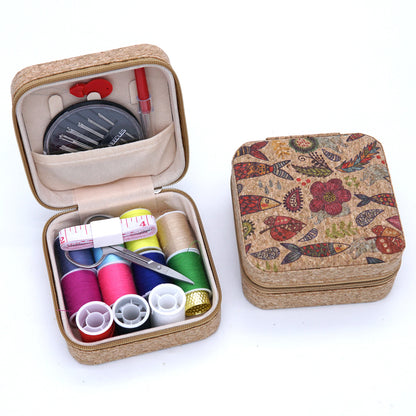 Amazon Cross-Border Household Practical Portable Multi-Functional Retro Sewing Box Sewing Kit Sewing Hand Sewing Set Tool