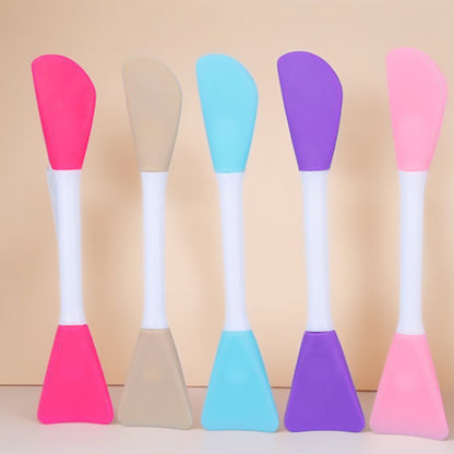 In-Stock Single Double-Sided Multi-Color Angled Flat Head Beauty Tpr Silicone Set Mask Brush and Beauty Tools