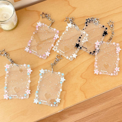 Original Glitter Star Version Card Holder Fan Small Card 3inch Acrylic Card Holder Small Card Polaroid Card Holder Gumei