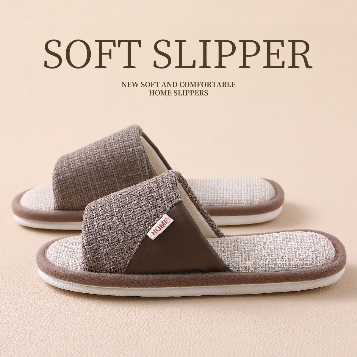 Linen Slippers for Men 2025 New Summer Indoor Home Soft-Soled Non-Slip Breathable Deodorant Cotton and Linen Slippers for Men
