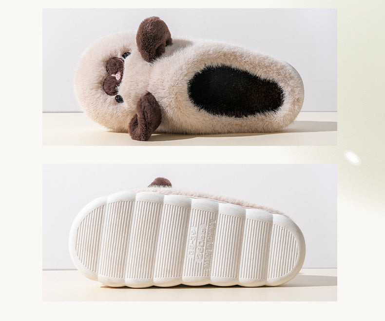 Cixi Cotton Slippers for Women, Spring, Autumn and Winter Home Use, Indoor Non-Slip Couple Home Warm Winter Plush Men's Slippers