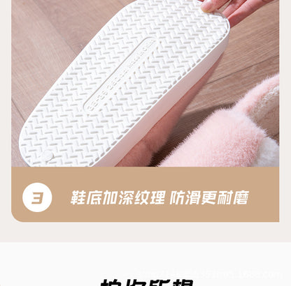 Cotton Slippers Winter Men's Thick-Soled Eva Silent Anti-Slip Home Fleece-Lined Thickeneded Warm Cross-Border Furry Slippers with Heels