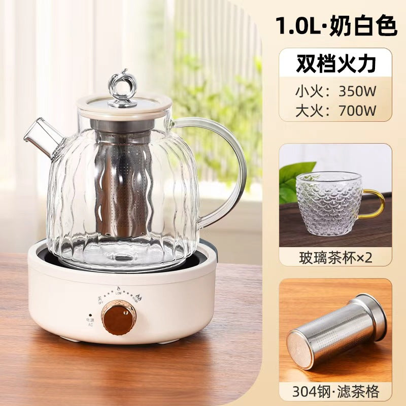 Health Pot Multifunctional Home Office Thickened Glass New Tea Maker Kettle Flower Tea Pot Gift 110V