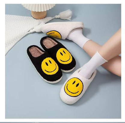 New Cross-Border Winter Smiling Face Cotton Slippers for Children Wholesale Home Couple Indoor Warm Slippers Winter Women