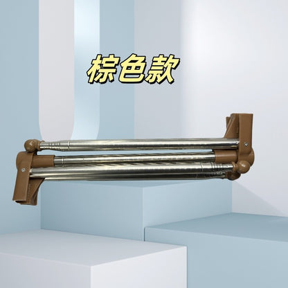 Portable Telescopic Folding Drying Rack Stainless Steel Telescopic Folding Hanger Household Bold Travel Clothes Bar