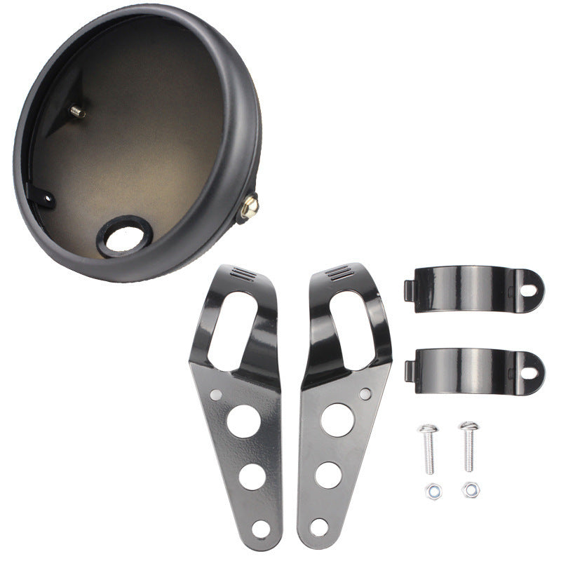 Suitable for Harley motorcycle retro headlight rear shell 7 inch headlight modification protection lamp shell with bracket