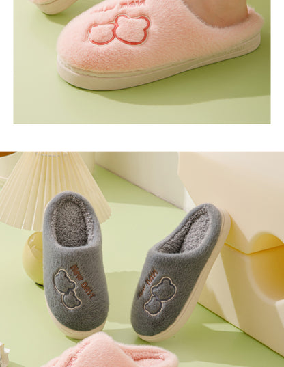 Cold-Proof Cotton Slippers for Women, Autumn and Winter Indoor Home Non-Slip Couple's Thick-Soled Furry Slippers for Men, Winter Home Use