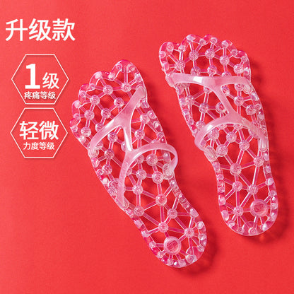 Foot Acupressure Massage Slippers for Women, Summer Bathroom Hollow Breathable Non-Slip Massage Slippers for Men, Outdoor Summer Health Shoes