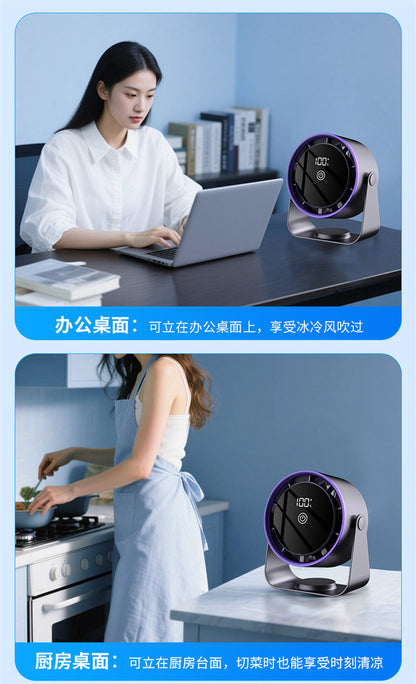 2025 New Desktop Fan Home Office Small Fan Student Dormitory Wall-Mounted Small Rechargeable Circulation Fan