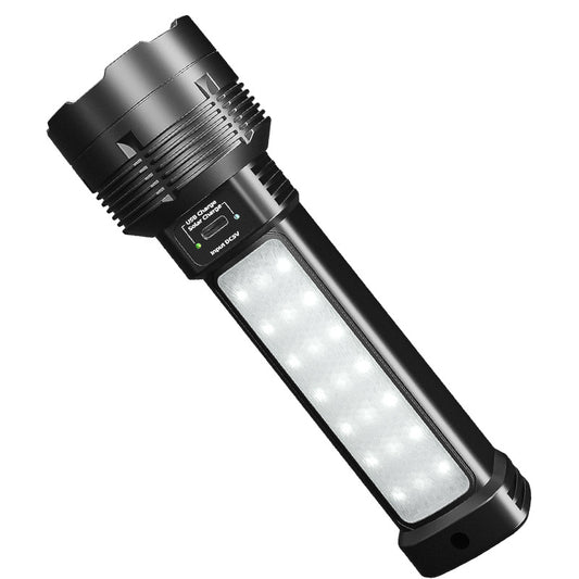 Strong solar flashlight super bright outdoor explosive long endurance with charging portable handheld 100,000 lumns light by PDG ibma