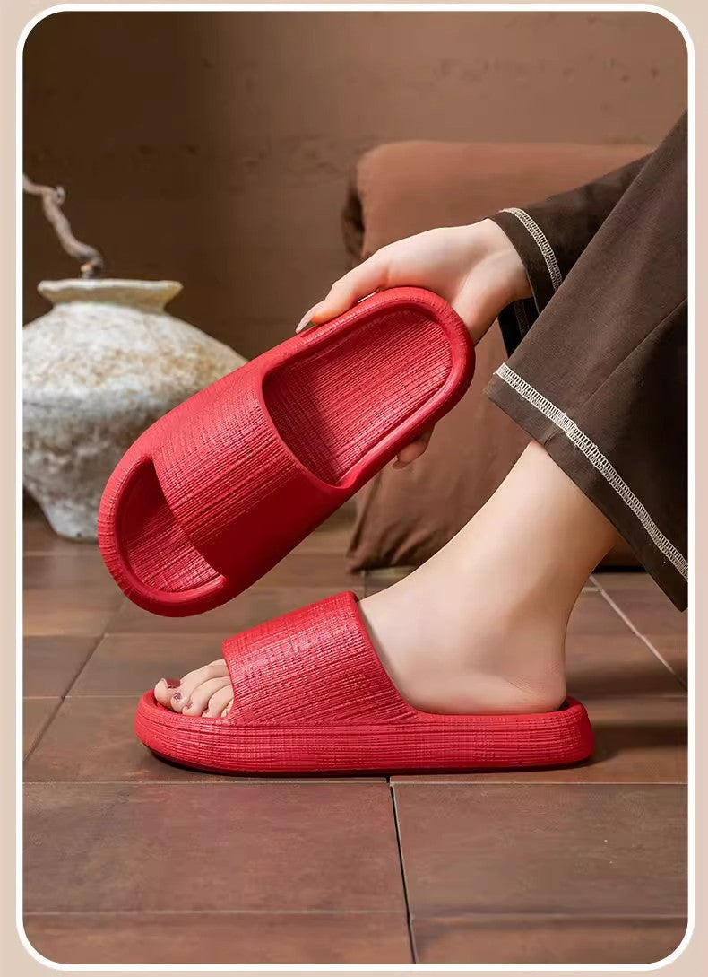 Thick-Soled Sandals for Women 2025 New Summer Home Indoor Bathing Non-Slip Simple Shit-Stepping Couple Slippers for Men