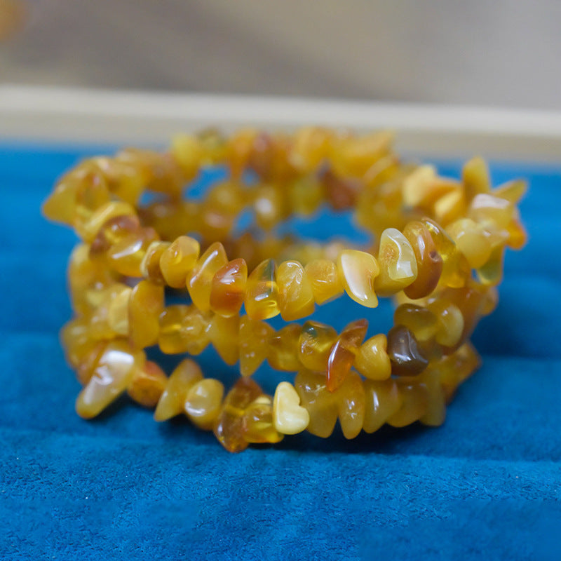 Natural Non-optimized Baltic Amber Beeswax Handstring Accompanioned Adult Handstring Raw Ore Stone All-match
