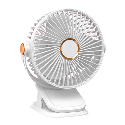 Four-In-One Multifunctional Clip Fan Light USB Charging Student Dormitory Night Light Clip Fan Desktop Mini