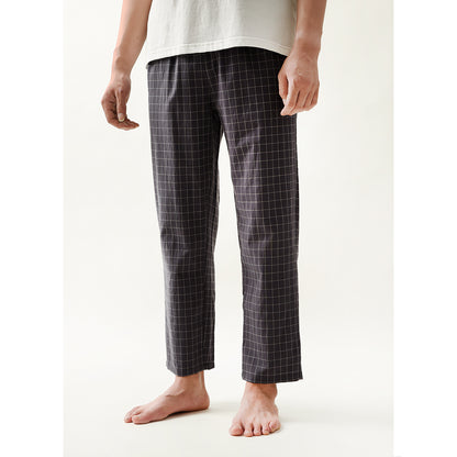 Couple Style Washed Home Pants for Men and Women, Pure Cotton Plaid Pajama Pants, Living Pants, Spring and Autumn Style, Japanese Warehouse Available for Wholesale