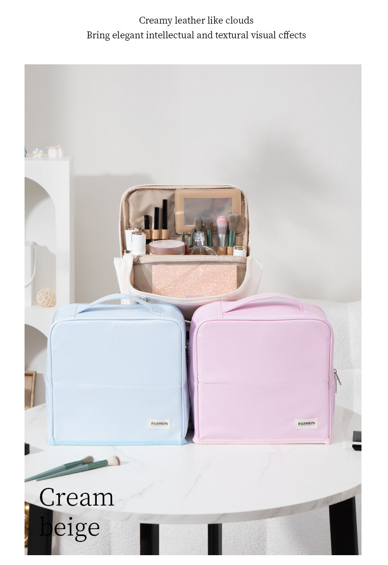 Stand-Up Cosmetic Bag, Large-Capacity Pencil Case, Women's Bag, Travel Storage Bag, Waterproof and Wear-Resistant, Can Be Hung on Luggage Bags