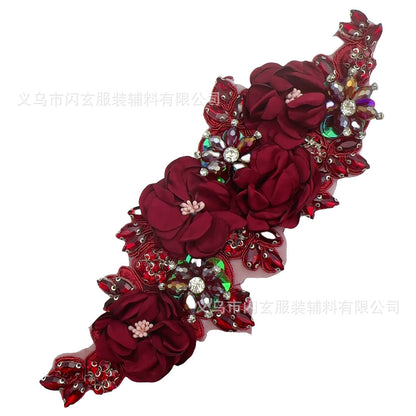 Rhinestone Flower Decoration Dress Wedding Dress