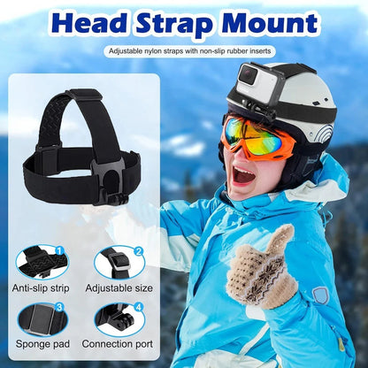 Head-mounted mobile phone fixed bracket riding first-person perspective shooting bracket sports camera motorcycle riding chest strap