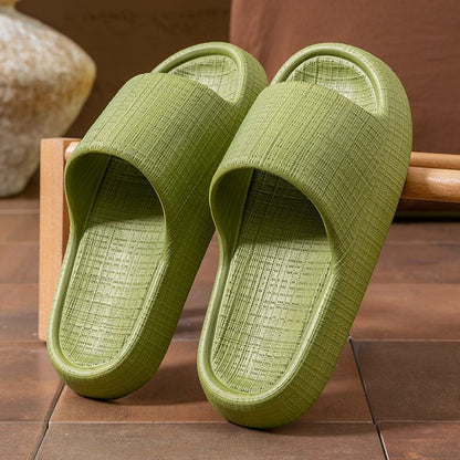 Thick-Soled Sandals for Women 2025 New Summer Home Indoor Bathing Non-Slip Simple Shit-Stepping Couple Slippers for Men