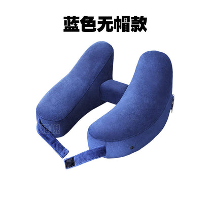 Outdoor Camping In-Stock H-Shaped Inflatable Travel Pillow, Travel Inflatable Neck Pillow, Neck Support Pillow, Portable Pillow for Airplane and High-Speed Rail