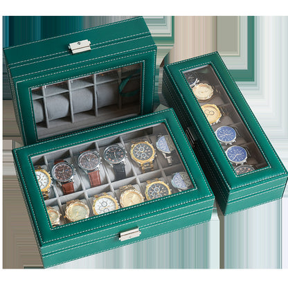 2025 New Leather Watch Box Storage Box with Lock Home Watch Organizer Display Box Mechanical Watch Jewelry Box
