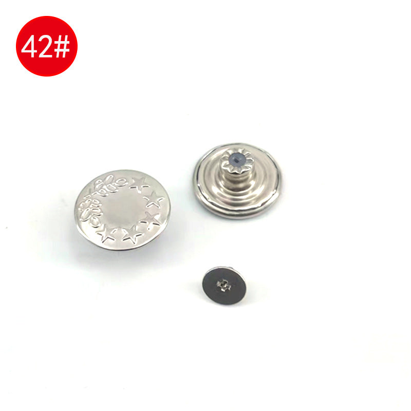 Wholesale In-Stock Waist-Cinching Button-Free Detachable Jeans Buttons, Eco-Friendly Buttons, Screw Metal I-Shaped Buckles