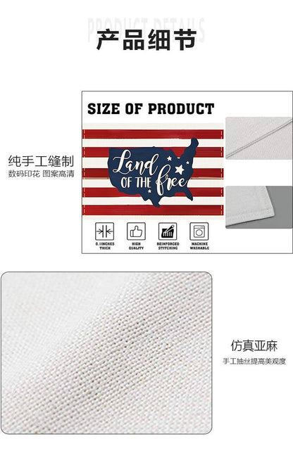 JIT Cross Border Independence Day Placemat Amazon New Linen Printed Placemat Star Flag Dining Table Decorative Placemat