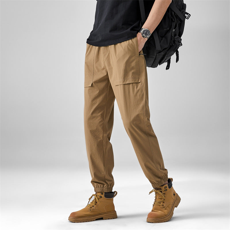 2024 Summer Thin Pants Soft Shell Waterproof Windproof Men's American Style Functional Outdoor Mountaineering Casual Crock Pants