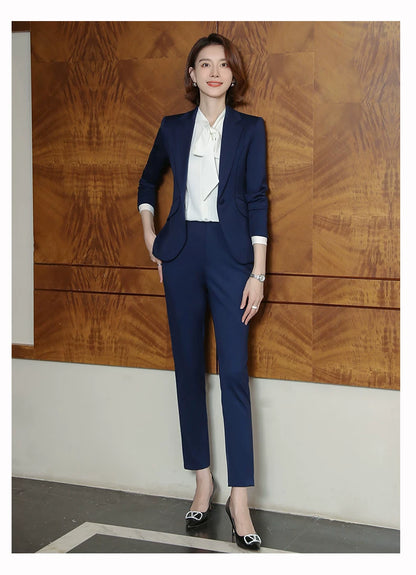 2023 autumn and winter professional style suit female manager professional attire temperament goddess fan sense suit suit pink small suit