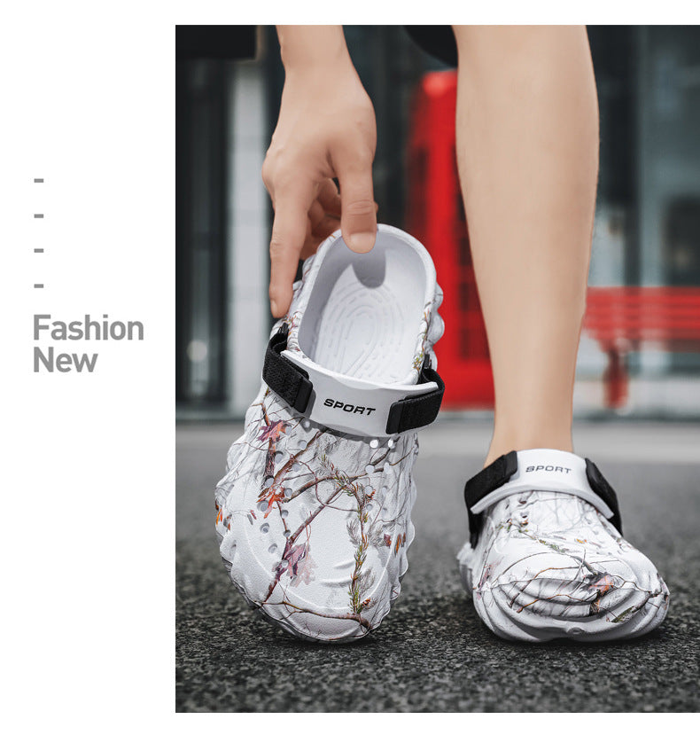 One Shoe, Two Wear, Fashionable Large Size Cross-Border Clogs, Men's Outer Wear, Casual Toe-Toe Slippers, Outdoor Trendy Men's Beach Shoes