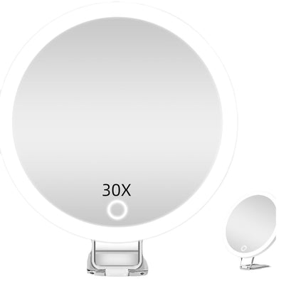 6 inch LED light-emitting makeup mirror 30 times 40 times rechargeable led light with lamp amplification 360 degree rotating makeup mirror