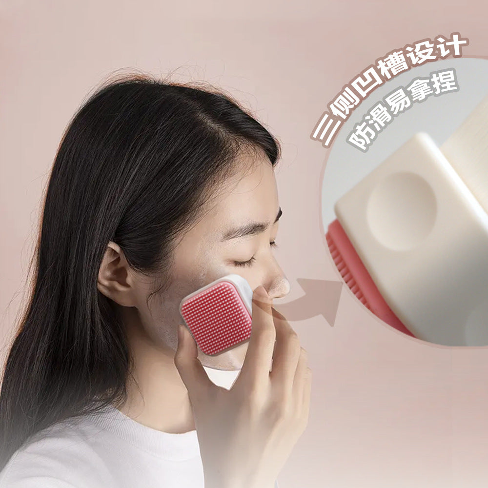 New short portable double-sided dual-use manual face brush cleaning pore soft hair cleansing Silicone Cleansing Brush wholesale