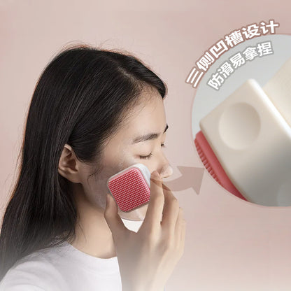 New short portable double-sided dual-use manual face brush cleaning pore soft hair cleansing Silicone Cleansing Brush wholesale