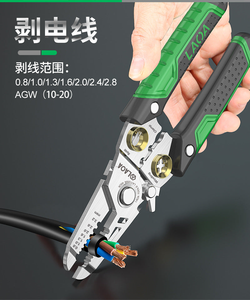 La a Stainless Steel Multifunctional Wire Stripping Pliers Electrician Special Pliers Tool Collection Electrician Pliers Wire Stripper Wire Cutter