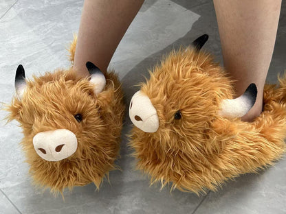 Imitation Yak Cotton Slippers Autumn and Winter Home Floor Stupid Cow Platform Cotton Shoes Cute Outer Wear Comfortable Slippers for Women