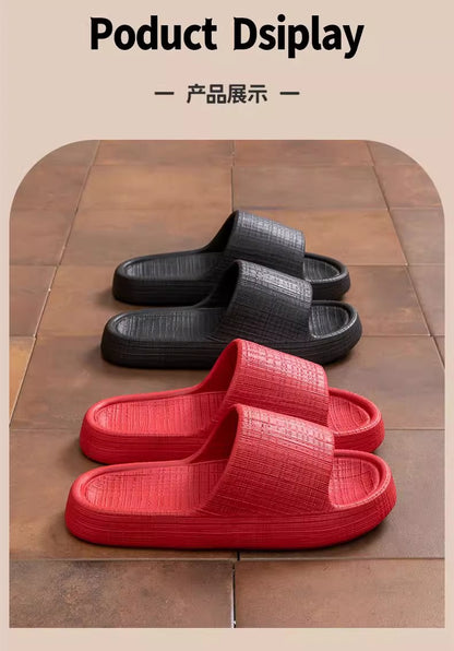 Thick-Soled Sandals for Women 2025 New Summer Home Indoor Bathing Non-Slip Simple Shit-Stepping Couple Slippers for Men