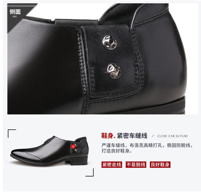 Men's Business Formal Wear Genuine Leather Black Patent Leather Shoes Men's Trendy Shoes for Work Spring and Autumn Korean Style British Pointed Toe Men's Shoes