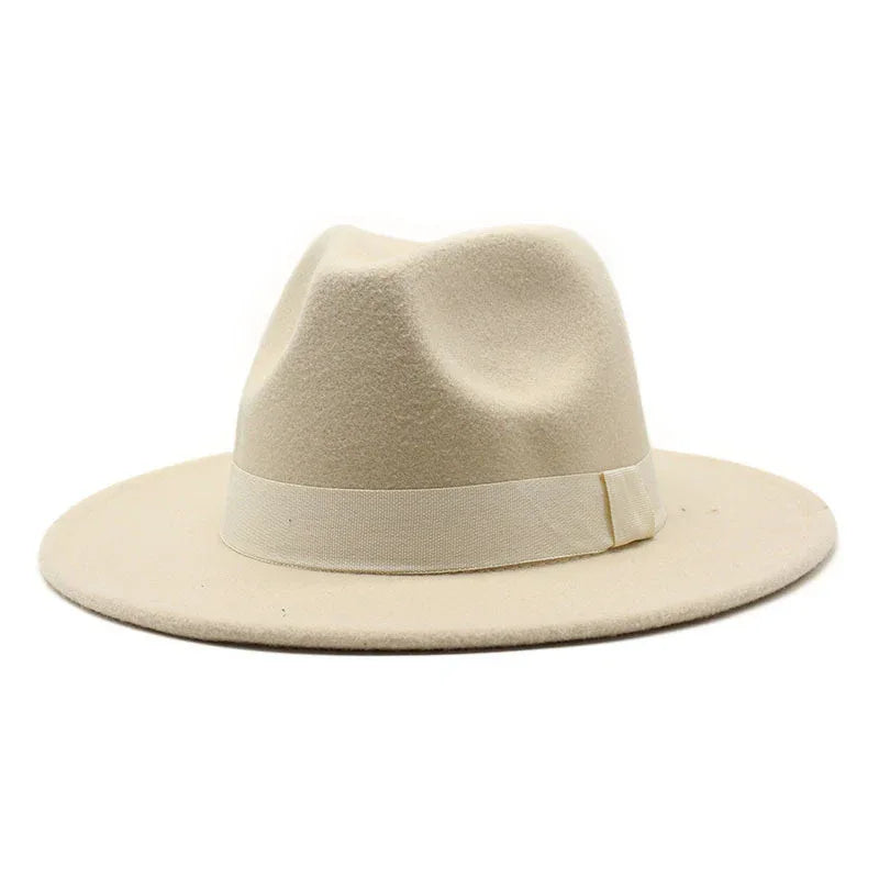 2023 New Hot Wide Brim Felt Fedora Hats With Bee Ribbon Autumn Winter Wedding Party Trilby Hat Men Gentleman Jazz Hats 56-58CM
