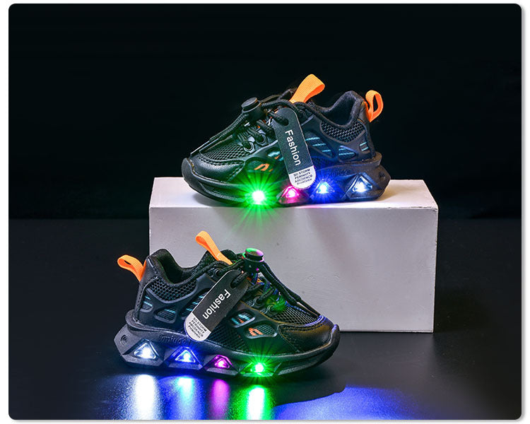 Light-Up Children's Shoes 2025 Spring & Fall New Led Light-Up Soft-Soled Sports Shoes for Small and Medium-Sized Children Women's Fashionable Casual Dad Shoes