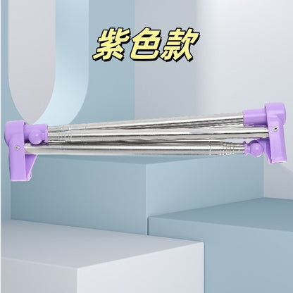 Portable Telescopic Folding Drying Rack Stainless Steel Telescopic Folding Hanger Household Bold Travel Clothes Bar